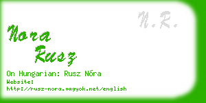 nora rusz business card